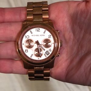 MK rose gold watch